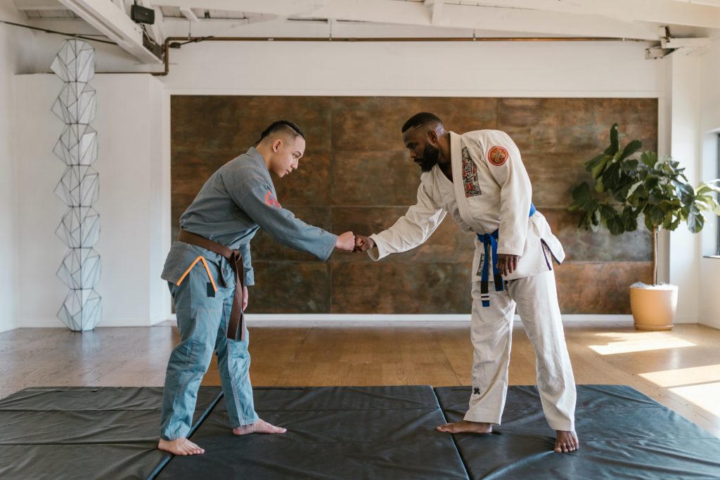 Two opponents beginning Judo Training